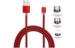 Дата кабель USB 2.0 AM to Lightning + Micro 5P + Type-C 2.0m Magneto red XoKo (SC-350MGNT-2-RD)