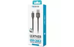 Дата кабель USB 2.0 AM to Type-C leather black Forever (GSM032492)