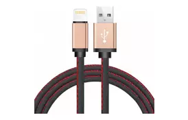 Дата кабель USB 2.0 AM to Lightning 1.0m leather black XoKo (SC-115i-BK) - Фото