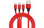 Дата кабель USB 2.0 AM to Lightning + Micro 5P + Type-C 1.2m red XoKo (SC-330-RD)