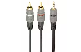 Кабель мультимедийный 3.5 Jack to 2RCA 5.0m Cablexpert (CCA-352-5M) - Фото