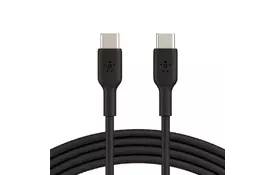 Дата кабель USB-С - USB-С, PVC, 1m, black Belkin (CAB003BT1MBK) - Фото