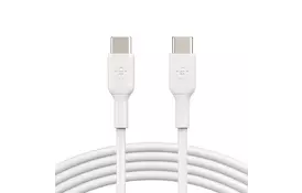 Дата кабель USB-С - USB-С, PVC, 1m, white Belkin (CAB003BT1MWH) - Фото