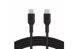 Дата кабель USB-С - USB-С BRAIDED, 1m, black Belkin (CAB004BT1MBK) - Фото