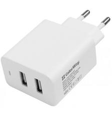 Зарядное устройство ColorWay 2USB AUTO ID 4.8A (24W) (CW-CHS016-WT)