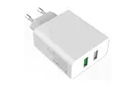 Зарядное устройство ColorWay 2USB (QC3.0 + 2.4A AUTO ID) (30W) (CW-CHS021Q-WT)