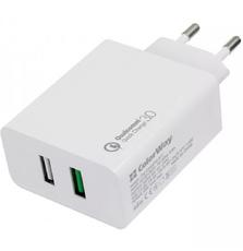 Зарядное устройство ColorWay 2USB (QC3.0 + 2.4A AUTO ID) (30W) (CW-CHS021Q-WT)