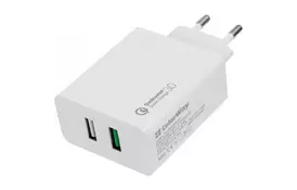 Зарядное устройство ColorWay 2USB (QC3.0 + 2.4A AUTO ID) (30W) (CW-CHS021Q-WT) - Фото