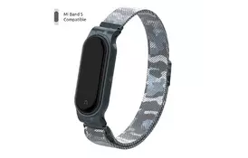 Ремінець для фітнес браслета Armorstandart Milanese Magnetic Band для Xiaomi Mi Band 5 Khaki White (ARM56857) - Фото