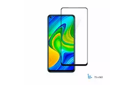 Стекло защитное 2E Basic Xiaomi Redmi Note 9, 2.5D FCFG, black border (2E-MI-N9-SMFCFG-BB) - Фото