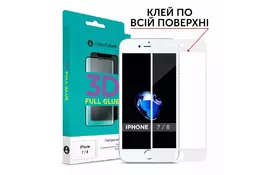 Скло захисне MakeFuture 3D Apple iPhone 7/8 White (MG3D-AI7/8W) - Фото
