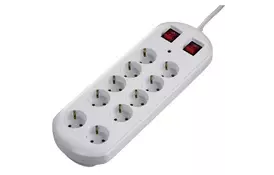 Сетевой фильтр питания HAMA 10xSchuk, 2м (00137233) - Фото