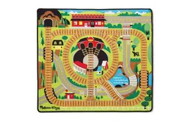 Детский коврик Melissa&Doug Железная дорога с паровозиками (MD19554) - Фото