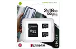Карта памяти Kingston 2x16GB microSDHC Class 10 UHS-I Canvas Select Plus (SDCS2/16GB-2P1A)