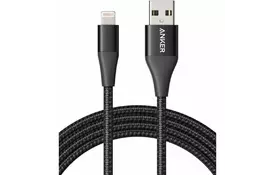 Дата кабель USB 2.0 AM to Lightning 1.8m Powerline+ II Black Anker (A8453H11) - Фото