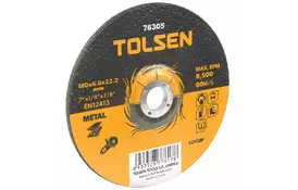 Диск Tolsen шліфувальний по металу 180х6.0 * 22.2мм (76305) - Фото