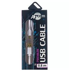 Дата кабель USB 2.0 AM to Micro 5P 1.8m white Atcom (16122)