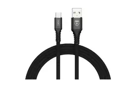 Дата кабель USB 2.0 AM to Type-C 2.0m Jagger Black T-PHOX (T-C814(2) black) - Фото