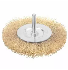 Щетка для электроинструмента Tolsen дисковая 50 мм х 6.4 мм, гафрированная латунная проволока (77540)