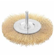 Щетка для электроинструмента Tolsen дисковая 100 мм х 6.4 мм, гафрированная латунная проволока (77543)