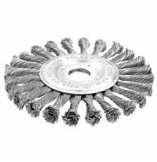 Щетка для электроинструмента Tolsen дисковая плетенная 125 мм х 22.2 мм, стальная проволока 0.3 (77533)