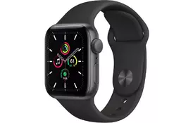 Смарт-годинник Apple Watch SE GPS, 40mm Space Gray Aluminium Case with Black Spor (MYDP2UL/A) - Фото