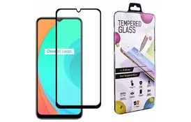 Скло захисне Drobak Realme C11 Full Cover Full Glue (Black) (222223) (222223) - Фото