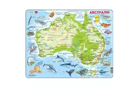 Пазл Larsen рамка-вкладыш Карта Австралии - животный мир (A31-UA) - Фото
