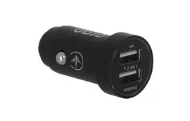 Зарядний пристрій Ergo ECC-224 Mini 2.4A 2xUSB Car Charger (Black) (EСC-224 Mini (B)) - Фото