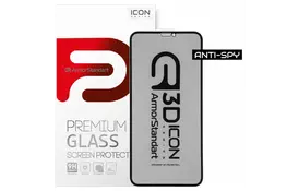 Скло захисне Armorstandart Icon 3D Anti-spy Apple iPhone 11/XR Black (ARM56128-GI3D-BK) - Фото