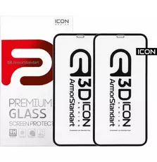 Стекло защитное Armorstandart Icon 3D iPhone 11Pro Max/XS Max Black 2шт (ARM56214-GI3D-BK)