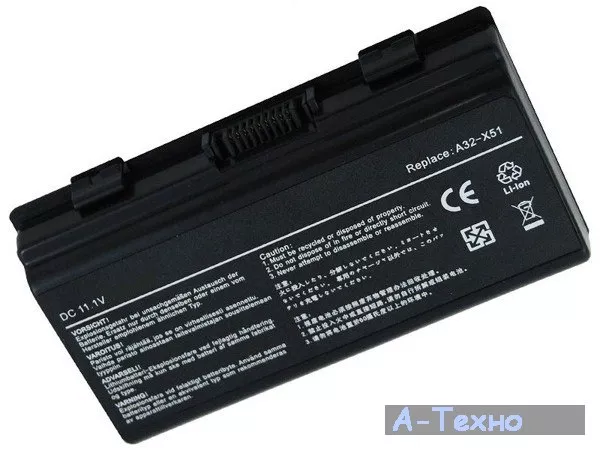 Аккумулятор для ноутбука ASUS X51H (A32-T12, AS5151LH) 11.1V 5200mAh PowerPlant (NB00000011) - Фото 1