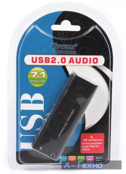 Переходник USB2.0- Audio вх./вых.(7.1) Viewcon (VE 533) - Фото 1