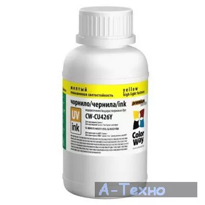 Чернила ColorWay Canon UV CLI-426 200мл Yellow (CW-CU426Y02) - Фото 1