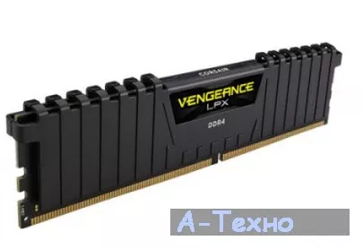 Модуль памяти для компьютера DDR4 4GB 2400 MHz Vengeance LPX Black CORSAIR (CMK4GX4M1A2400C14) - Фото 1