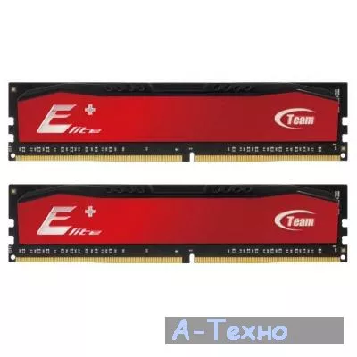 Модуль памяти для компьютера DDR4 16GB (2x8GB) 2400 MHz Elite Plus Red Team (TPRD416G2400HC16DC01) - Фото 1