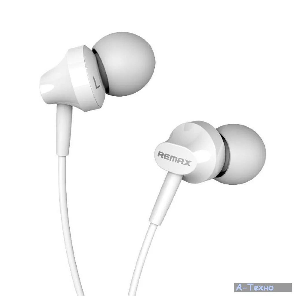 Наушники HF RM-501 White (mic + button call answering) Remax (37155) - Фото 1