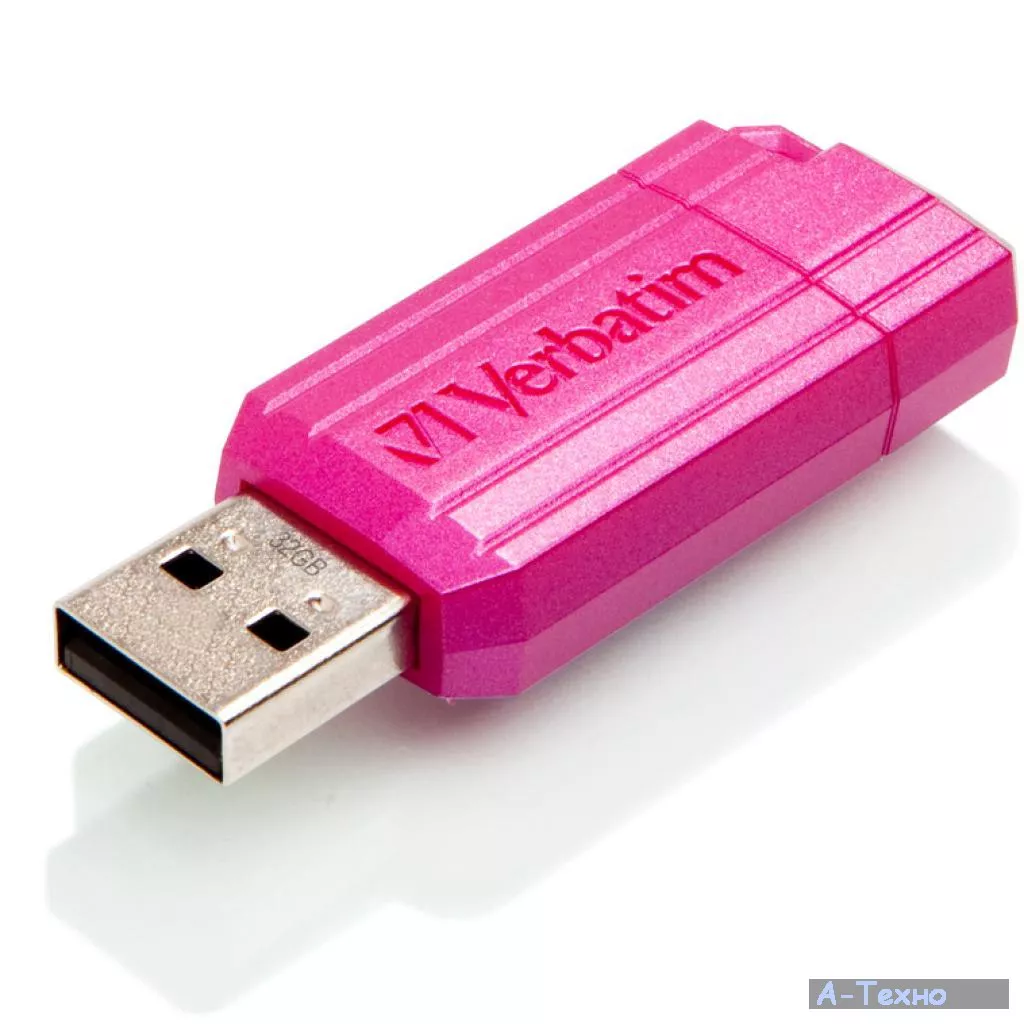 USB флеш накопитель Verbatim 32GB STORE'N'GO PIN STRIPE PINK USB 2.0 (49056) - Фото 1