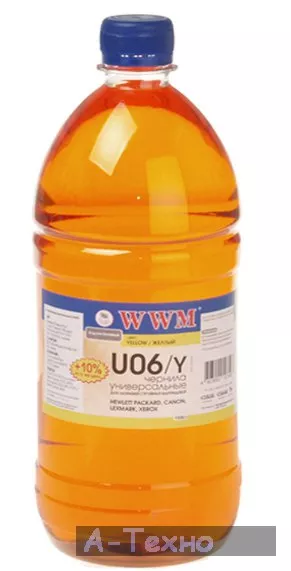 Чернила WWM Canon/HP/Lexmark 1000г Yellow Water-soluble (U06/Y-4) - Фото 1