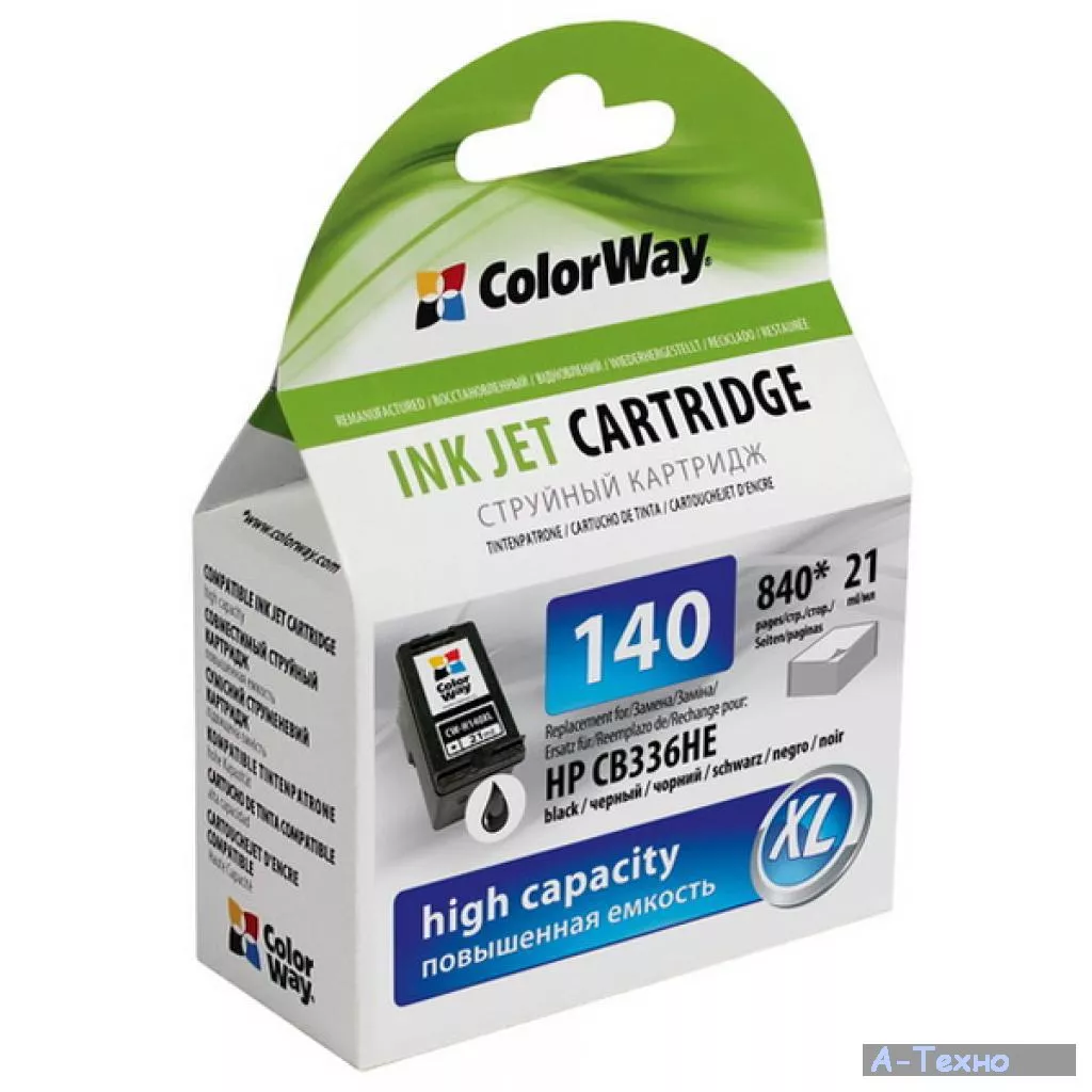 Картридж ColorWay HP №140XL black (CB336HE) ink level (CW-H140XL-I) - Фото 1