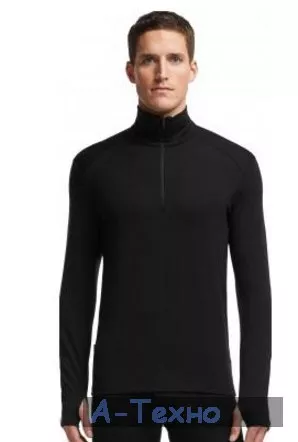 Термофутболка Icebreaker BF 260 Tech LS Half Zip MEN black M (100 484 001 M) - Фото 1