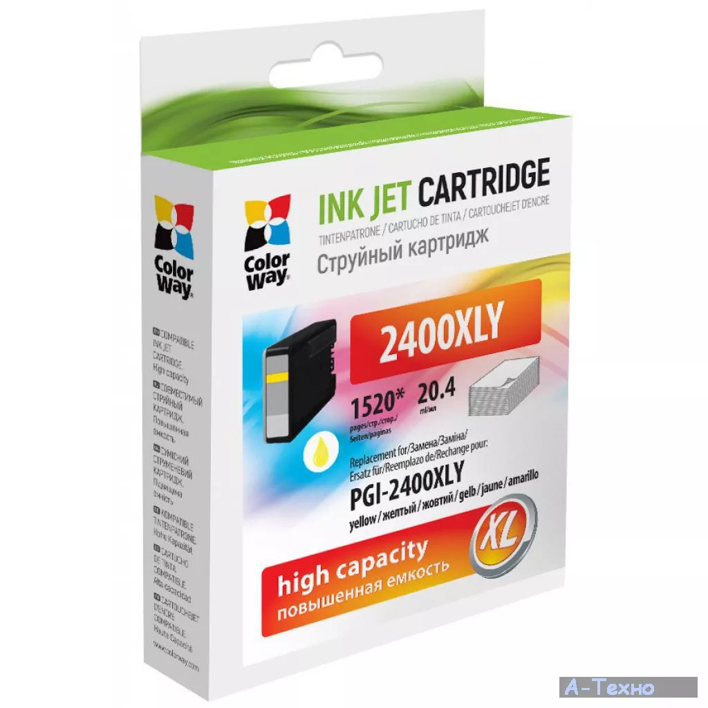 Картридж ColorWay Canon PGI-2400XL Yellow MB5040/MB5340/IB4040 (CW-PGI-2400XLY) - Фото 1