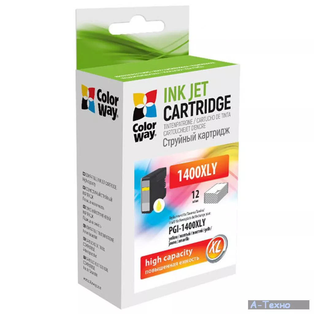 Картридж ColorWay Canon PGI-1400XL Yellow MB2040/MB2340 (CW-PGI-1400XLY) - Фото 1