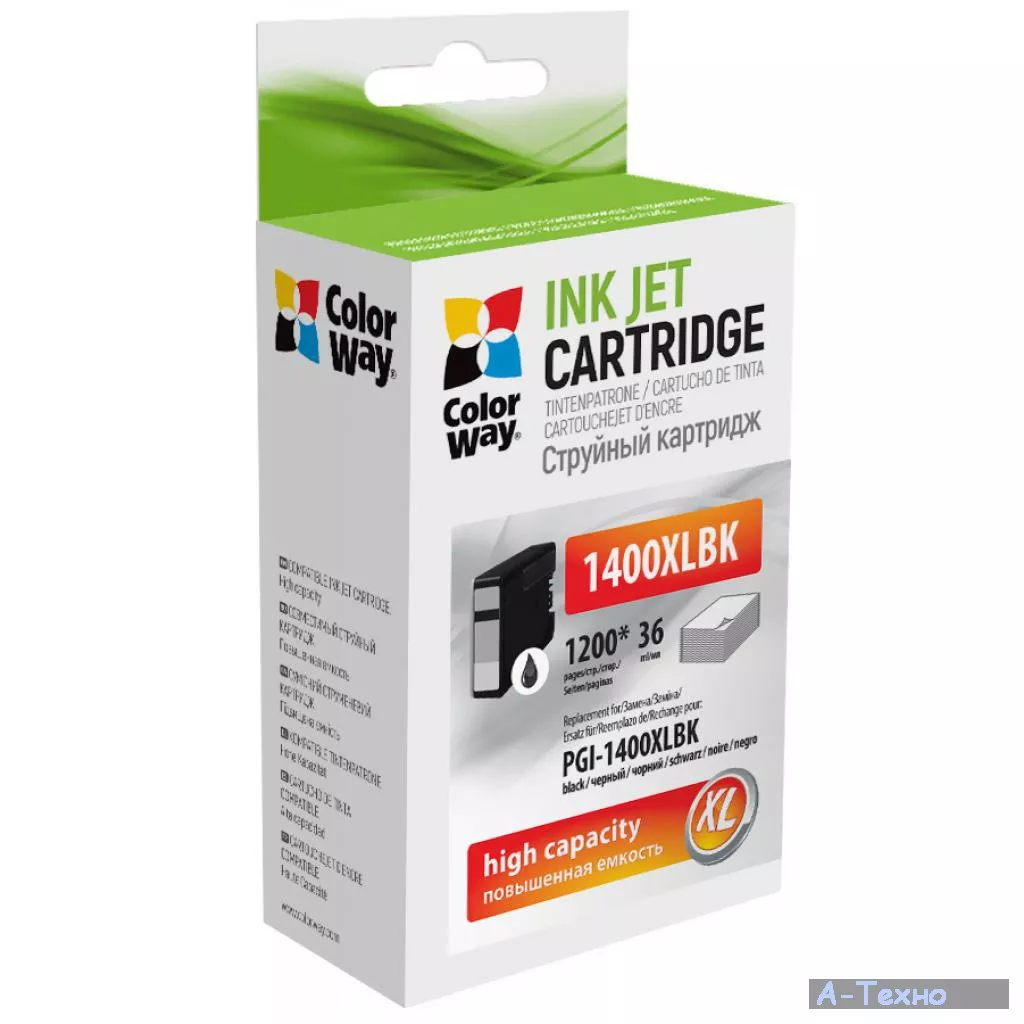 Картридж ColorWay Canon PGI-1400XL Black MB2040/MB2340 (CW-PGI-1400XLBK) - Фото 1