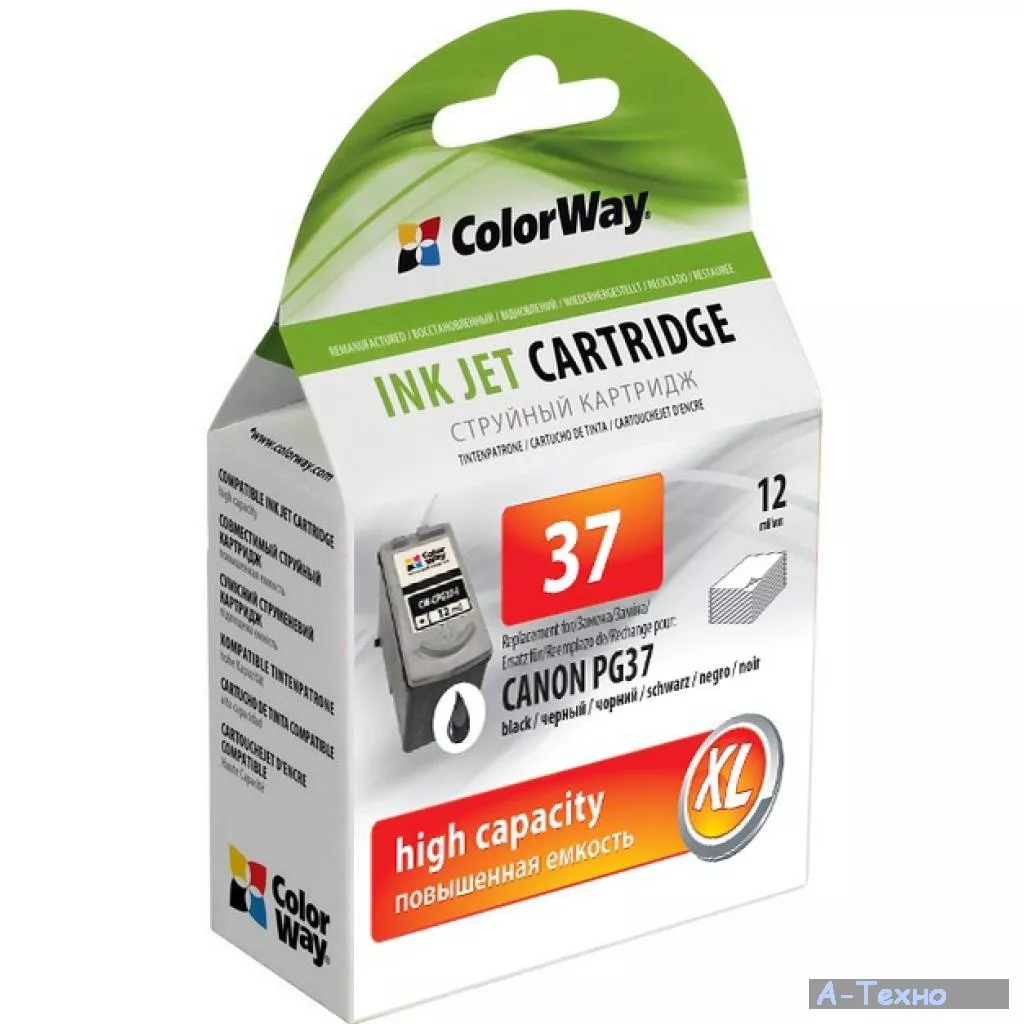 Картридж ColorWay Canon PG-37 black, without ink level (CW-CPG37) - Фото 1