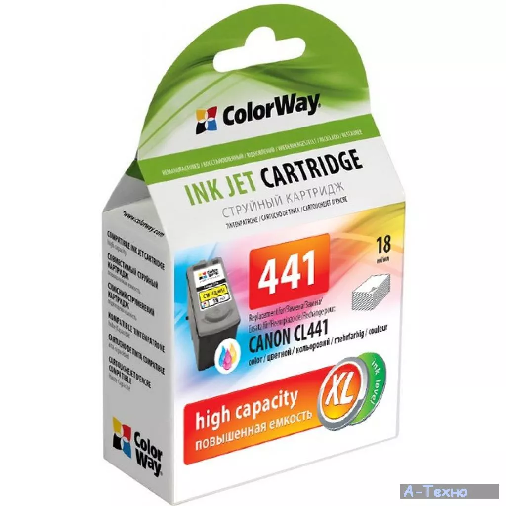 Картридж ColorWay Canon CL-441 color, ink level (CW-CCL441-I) - Фото 1