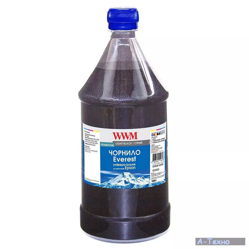 Чернила WWM EPSON UNIVERSAL EVEREST Light Light Black 1000г pigmented (EP02/LLBP-3) - Фото 1