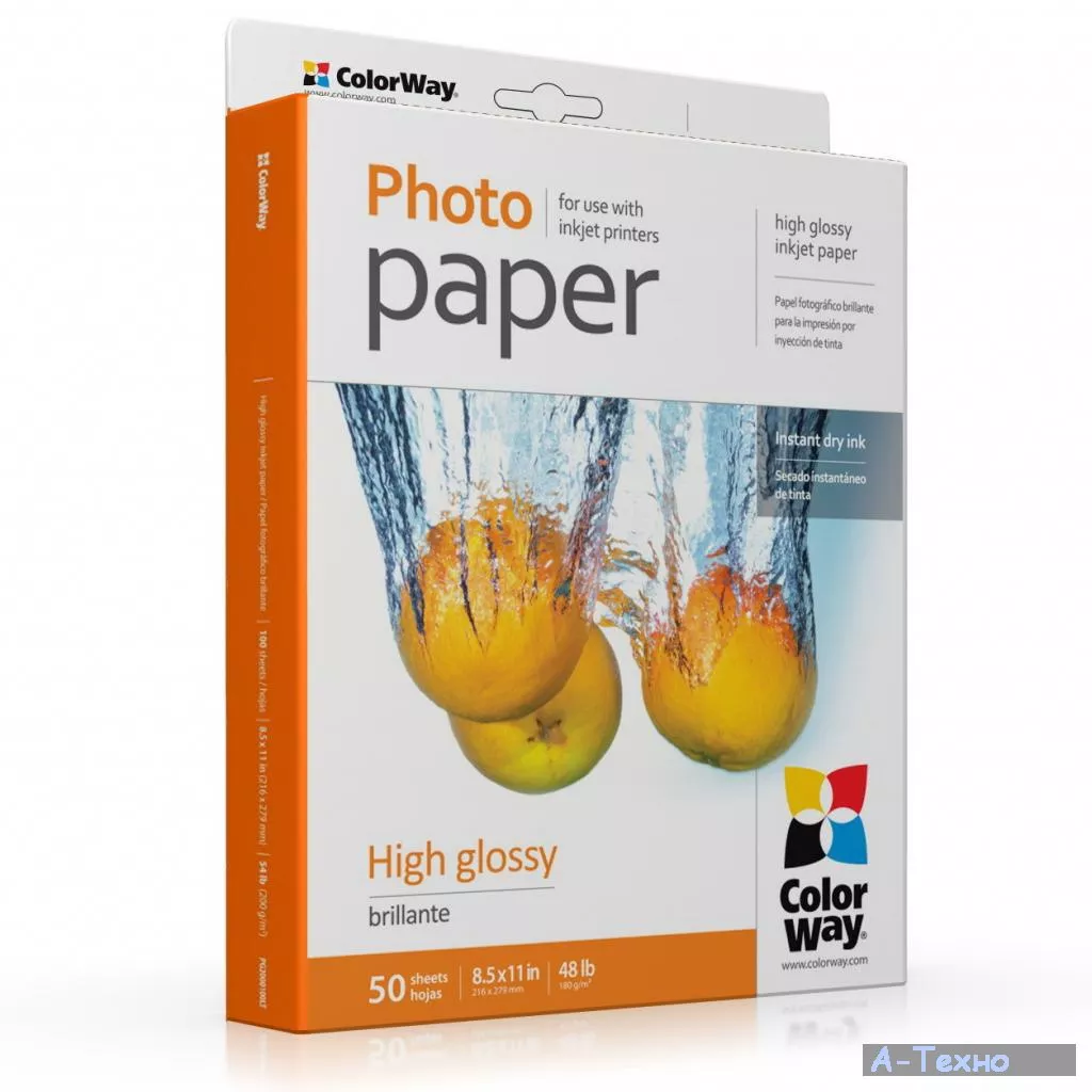 Бумага ColorWay Letter (216x279mm) glossy (PG180100LT) - Фото 1