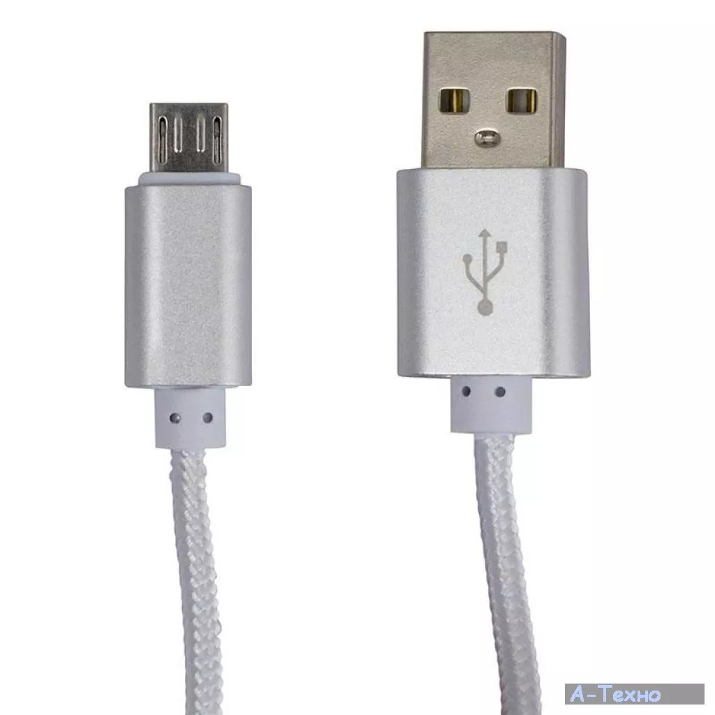 Дата кабель USB 2.0 AM to Micro 5P 1.0m DC-MU-152NR white Greenwave (R0014174) - Фото 1