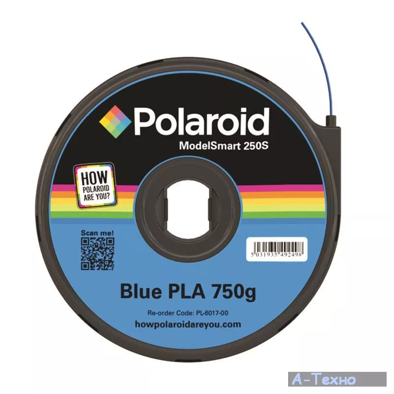 Пластик для 3D-принтера Polaroid PLA 1.75мм/0.75кг ModelSmart 250s, blue (3D-FL-PL-6017-00) - Фото 1